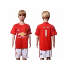 Manchester United #1 De Gea Home Kid Soccer Club Jersey1