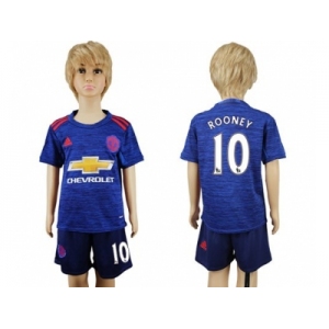 Manchester United #10 Rooney Away Kid Soccer Club Jersey2