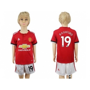 Manchester United #19 Rashford Home Kid Soccer Club Jersey