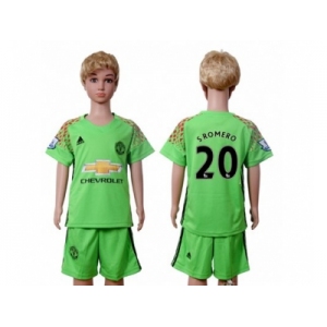 Manchester United #20 Sromero Green Kid Soccer Club Jersey