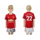 Manchester United #22 Mkhitaryan Home Kid Soccer Club Jersey
