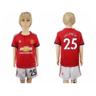 Manchester United #25 Valencia Home Kid Soccer Club Jersey