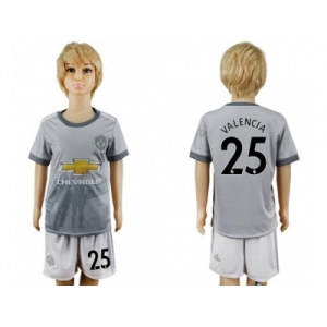 Manchester United #25 Valencia Sec Away Kid Soccer Club Jersey