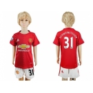 Manchester United #31 Schweinsteiger Home Kid Soccer Club Jersey