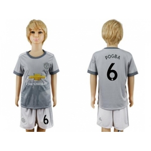 Manchester United #6 Pogba Sec Away Kid Soccer Club Jersey