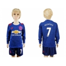 Manchester United #7 Memphis Away Long Sleeves Kid Soccer Club Jersey