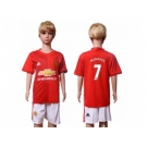 Manchester United #7 Memphis Home Kid Soccer Club Jersey
