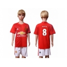 Manchester United #8 Mata Home Kid Soccer Club Jersey1
