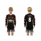 Manchester United #8 Mata SEC Away Long Sleeves Kid Soccer Club Jersey