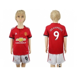 Manchester United #9 Ibrahimovic Home Kid Soccer Club Jersey