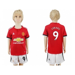 Manchester United #9 Lukaku Home Kid Soccer Club Jersey