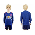 Manchester United Blank Away Long Sleeves Kid Soccer Club Jersey