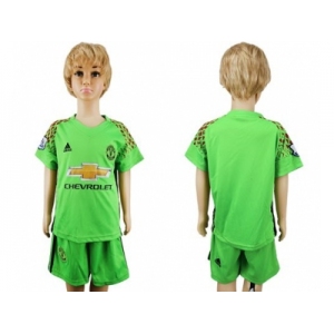 Manchester United Blank Green Kid Soccer Club Jersey