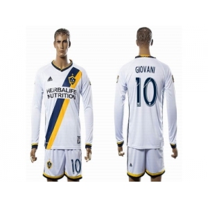 Los Angeles Galaxy #10 GIOVANI White Home Long Sleeves Soccer Club Jersey