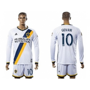 Los Angeles Galaxy #10 Giovani Home Long Sleeves Soccer Club Jersey