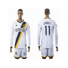 Los Angeles Galaxy #11 ZARDES White Home Long Sleeves Soccer Club Jersey