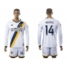 Los Angeles Galaxy #14 Rogers Home Long Sleeves Soccer Club Jersey