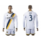 Los Angeles Galaxy #3 Cole Home Long Sleeves Soccer Club Jersey