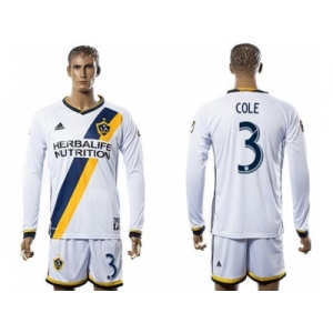 Los Angeles Galaxy #3 Cole Home Long Sleeves Soccer Club Jersey