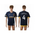 Los Angeles Galaxy #4 Gonzalez Away Soccer Club Jersey 3