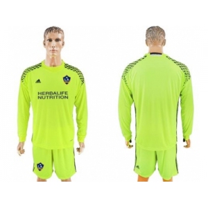 Los Angeles Galaxy Blank Shiny Green Goalkeeper Long Sleeves Soccer Club Jersey