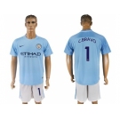 Manchester City #1 C.Bravo Home Soccer Club Jersey