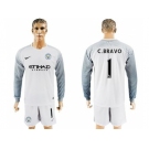 Manchester City #1 C.Bravo White Goalkeeper Long Sleeves Soccer Club Jersey