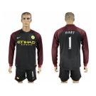 Manchester City #1 Hart Away Long Sleeves Soccer Club Jersey