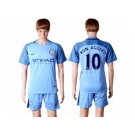 Manchester City #10 Kun Aguero Home Soccer Club Jersey1