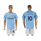 Manchester City #10 Kun Aguero Home Soccer Club Jersey