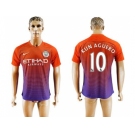 Manchester City #10 Kun Aguero Sec Away Soccer Club Jersey1