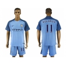 Manchester City #11 Kolarov Home Soccer Club Jersey3