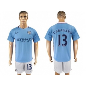 Manchester City #13 Caballero Home Soccer Club Jersey