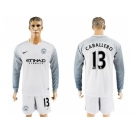 Manchester City #13 Caballero White Goalkeeper Long Sleeves Soccer Club Jersey