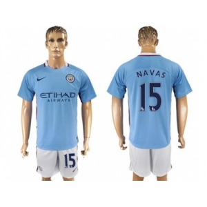 Manchester City #15 Navas Home Soccer Club Jersey1