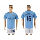 Manchester City #16 Gundogan Home Soccer Club Jersey