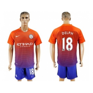 Manchester City #18 Delph Sec Away Soccer Club Jersey