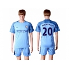 Manchester City #20 Mangala Home Soccer Club Jersey1