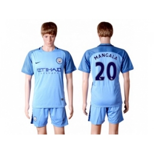 Manchester City #20 Mangala Home Soccer Club Jersey1