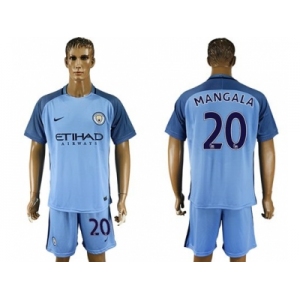 Manchester City #20 Mangala Home Soccer Club Jersey2