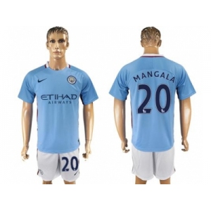 Manchester City #20 Mangala Home Soccer Club Jersey