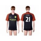 Manchester City #21 Silva Away Soccer Club Jersey1