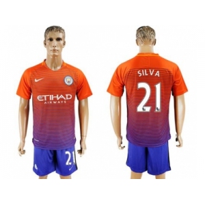 Manchester City #21 Silva Sec Away Soccer Club Jersey