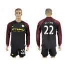 Manchester City #22 Clichy Away Long Sleeves Soccer Club Jersey