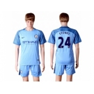 Manchester City #24 Stones Home Soccer Club Jersey2