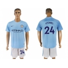 Manchester City #24 Stones Home Soccer Club Jersey