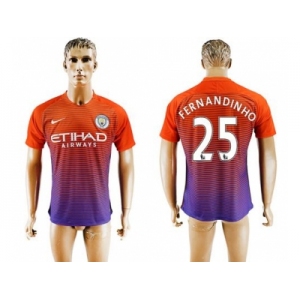 Manchester City #25 Fernandinho Sec Away Soccer Club Jersey1