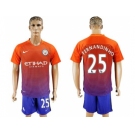 Manchester City #25 Fernandinho Sec Away Soccer Club Jersey