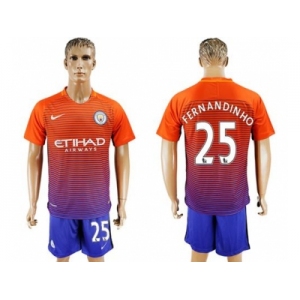 Manchester City #25 Fernandinho Sec Away Soccer Club Jersey