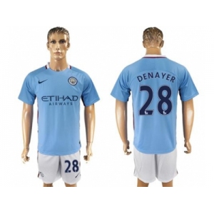 Manchester City #28 Denayer Home Soccer Club Jersey